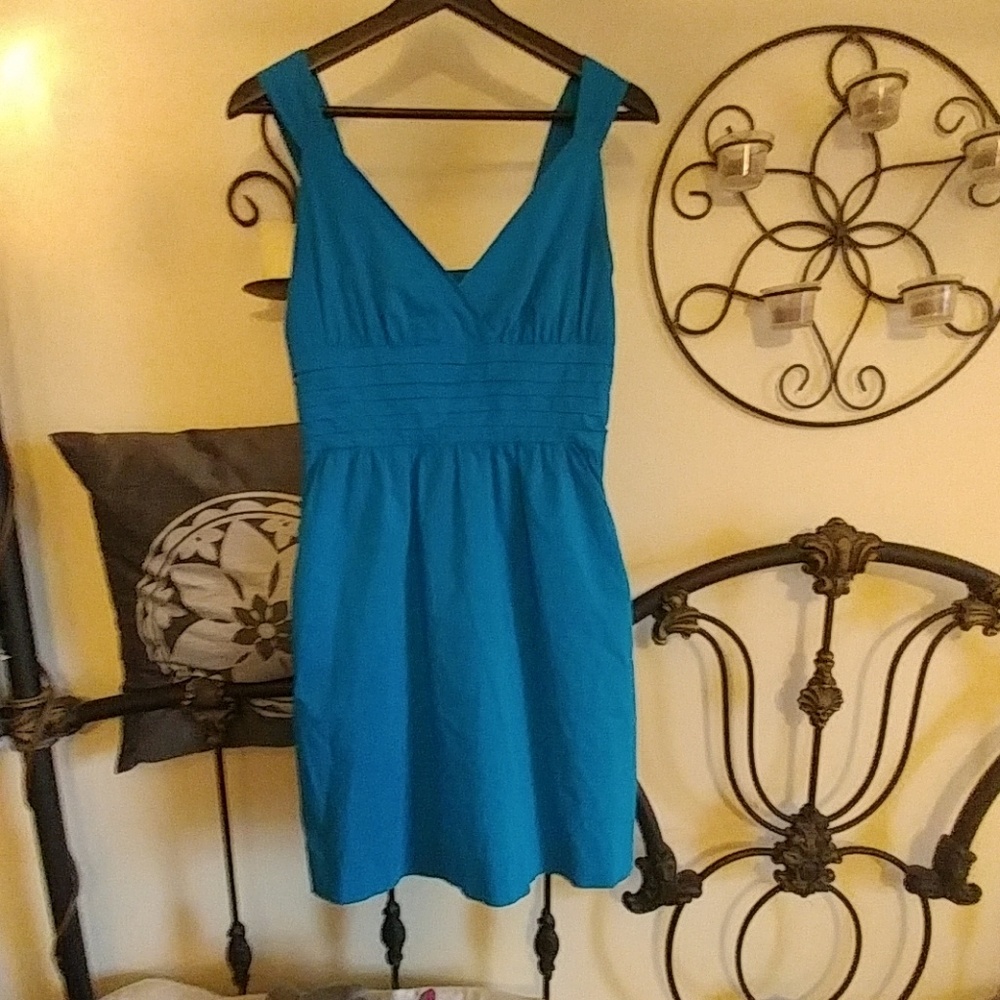 Banana Republic Blue Fit & Flare Dress w/ Pockets